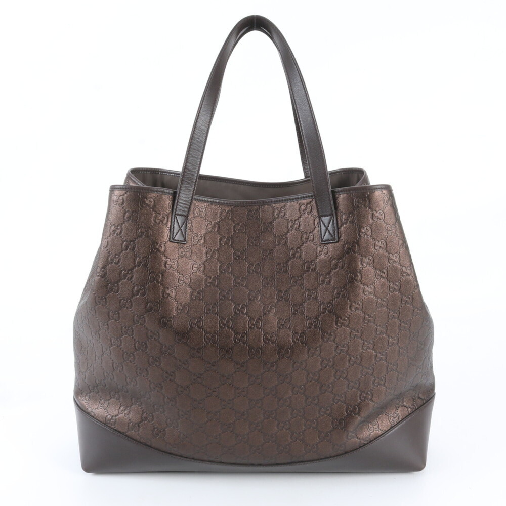 GUCCI Authentic Brown Leather Shoulder Bag